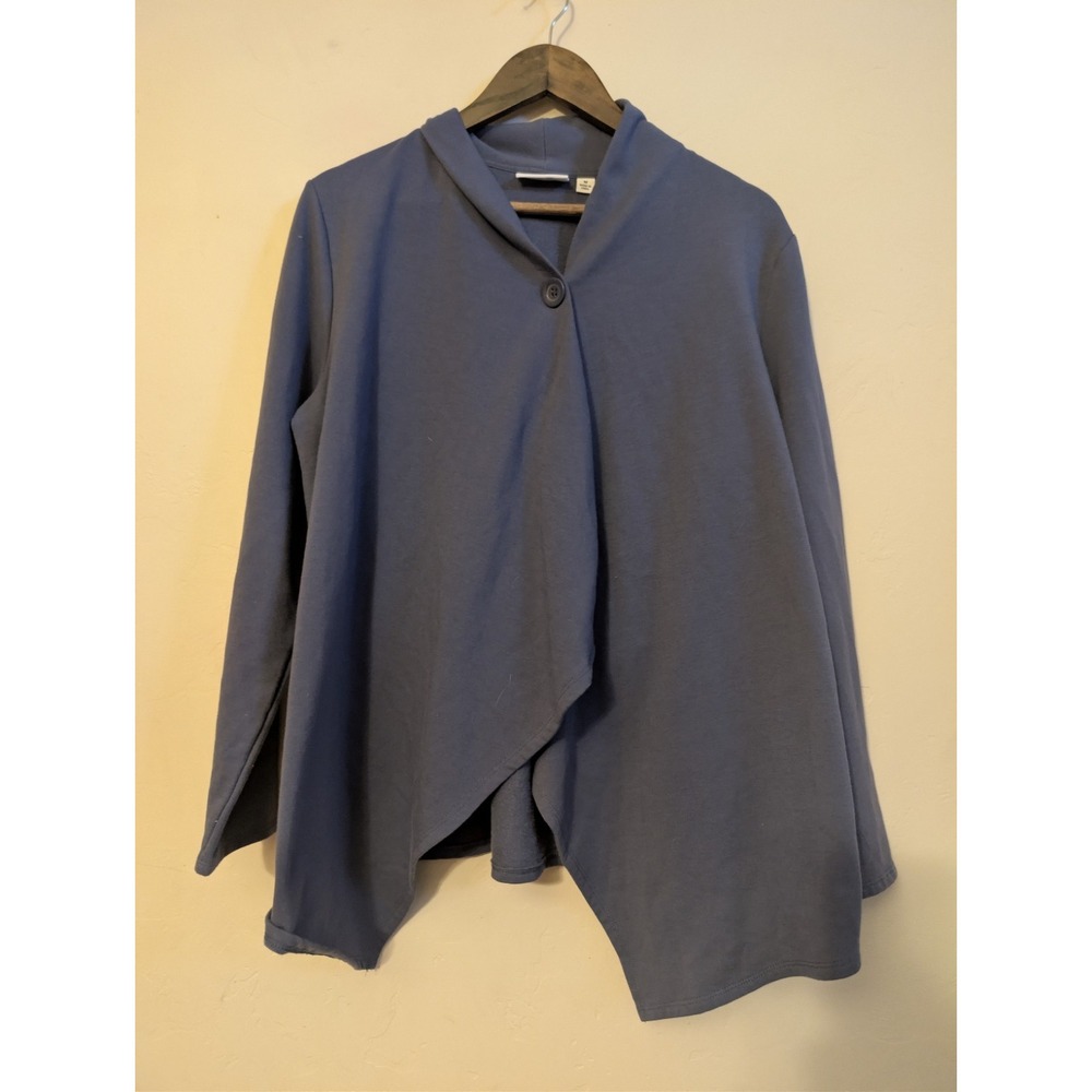Denim & Co.‎ Wrap Front Cardigan with Single Button Closure- Size M Cotton blend - Picture 3 of 9